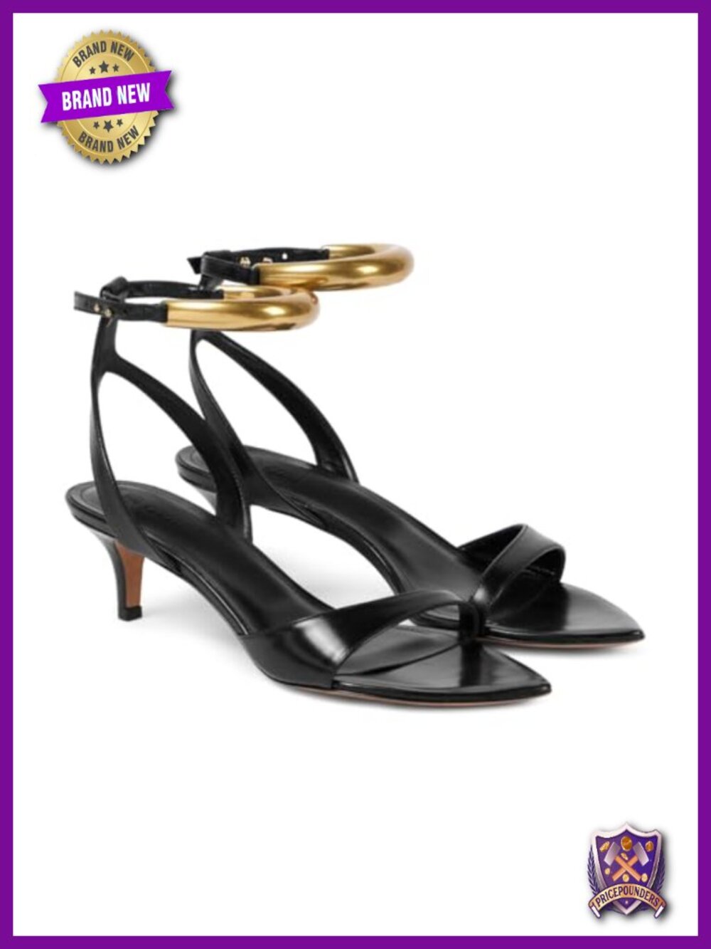 Low Kitten Heels Sandals Strappy Pointed Open Toe One Strap Metal Summer Dress